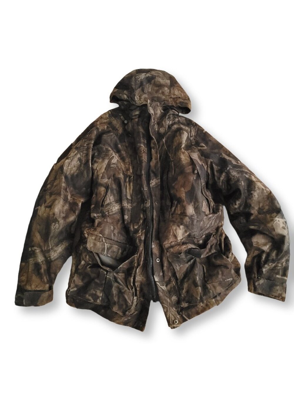 Bushline Outdoor Gorpcore Camo 2-Piece Full Zip Hooded Parka Coat (L)